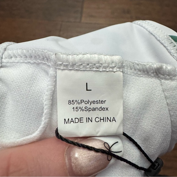 Retro Stage (NWT) white 1950s cherry lace up hater bikini swimsuit top - Picture 4 of 4